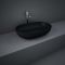 RAK Feeling - Matt Black Modern Oval Countertop Basin - 550mm x 350mm (No Tap-Holes)