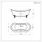 Milano Legend - Traditional Double-Ended Freestanding Slipper Bath - 1750mm x 730mm - Choice of Colours and Feet Finish