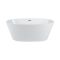 Milano Irwell - White Modern Oval Double-Ended Freestanding Bath - 1595mm x 740mm - Choice of Overflow Finish