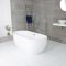 Milano Overton - White Modern Oval Double-Ended Freestanding Bath - 1800mm x 750mm