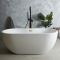 Milano Overton - White Modern Oval Double-Ended Freestanding Bath - 1800mm x 750mm - Choice of Overflow Finish