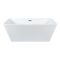 Milano Elswick - White Modern Square Double-Ended Freestanding Bath - 1615mm x 720mm - Choice of Overflow Finish