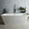 Milano Elswick - White Modern Square Double-Ended Freestanding Bath - 1615mm x 720mm - Choice of Overflow Finish