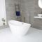 Milano Irwell - White Modern Oval Double-Ended Freestanding Bath - 1570mm x 785mm - Choice of Overflow Finish