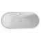 Milano Ballam - White Modern Oval Double-Ended Freestanding Bath - Choice of Size and Overflow Finish