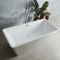Milano Elswick - White Modern Square Double-Ended Freestanding Bath - Choice of Size and Overflow Finish