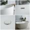 Milano Overton - White Modern Oval Double-Ended Freestanding Bath - Choice of Size and Overflow Finish
