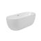 Milano Overton - White Modern Oval Double-Ended Freestanding Bath - Choice of Size and Overflow Finish