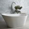 Milano Overton - White Modern Freestanding Slipper Bath - Choice of Size and Overflow Finish