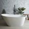 Milano Overton - White Modern Freestanding Slipper Bath - Choice of Size and Overflow Finish