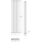 Milano Aruba - White Vertical Designer Radiator - 1500mm x 354mm (Double Panel)