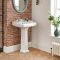 Milano Windsor - Traditional 2 Tap-Hole Basin with Full Pedestal - 590mm