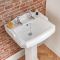 Milano Windsor - Traditional 2 Tap-Hole Basin with Full Pedestal - 590mm