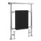 Milano Elizabeth - Black and Chrome Traditional Heated Towel Rail - 960mm x 675mm (With Overhanging Rail)