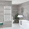 Milano x ECOSO Arno - Electric White Bar on Bar Heated Towel Rail - Choice of Size and Heating Element