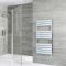 Milano x ECOSO Lustro Electric - Chrome Flat Panel Designer Heated Towel Rail - 1213mm x 600mm - with Thermostatic Wi-Fi Heating Element
