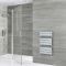 Milano Lustro - Chrome Flat Panel Designer Heated Towel Rail - 840mm x 450mm