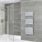 Milano Lustro Electric - Designer Chrome Flat Panel Heated Towel Rail - Choice of Size, Heating Element and Cable Cover