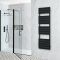 Milano x ECOSO Lustro - Electric Designer Black Flat Panel Heated Towel Rail - Choice of Size, Heating Element and Cable Cover