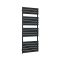 Milano x ECOSO Lustro - Electric Designer Black Flat Panel Heated Towel Rail - Choice of Size, Heating Element and Cable Cover