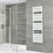 Milano x ECOSO Lustro - Electric Designer White Flat Panel Heated Towel Rail - Choice of Size, Heating Element and Cable Cover