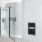 Milano x ECOSO Lustro Electric - Black Flat Panel Designer Heated Towel Rail - 600mm x 400mm - with Thermostatic Wi-Fi Heating Element