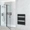 Milano x ECOSO Lustro Electric - Black Flat Panel Designer Heated Towel Rail - 825mm x 600mm - with Thermostatic Wi-Fi Heating Element