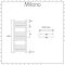 Milano Ive Electric - White Straight Heated Towel Rail - 1000mm x 600mm