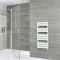 Milano x ECOSO Lustro Electric - White Flat Panel Designer Heated Towel Rail - 975mm x 450mm - with Thermostatic Wi-Fi Heating Element