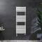 Milano Lustro Dual Fuel - Designer White Flat Panel Heated Towel Rail - 1200mm x 450mm