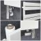 Milano Lustro Dual Fuel - Designer White Flat Panel Heated Towel Rail - 825mm x 600mm