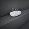 RAK Illusion - Gloss White Modern Oval Countertop Basin - 610mm x 380mm (No Tap-Holes)