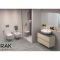 RAK Illusion - Gloss White Modern Rimless Wall Hung Toilet with Soft Close Seat