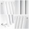 Milano Java - White Vertical Designer Radiator - 1600mm x 472mm (Single Panel)
