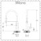 Milano Arvo - Modern Monobloc Kitchen Mixer Tap with Pull Out Spout - Black and Chrome