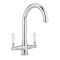 Milano Elizabeth - Traditional Lever Head Kitchen Mixer Tap - Chrome and White