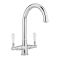 Milano Elizabeth - Traditional Lever Head Kitchen Mixer Tap - Chrome and White