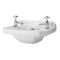Milano Richmond - White Traditional Square Wall Hung Cloakroom Basin - 515mm x 300mm (2 Tap-Holes)