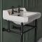 Milano Richmond - 560mm Traditional Basin and Black Washstand - (2 Tap-Holes)