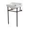 Milano Richmond - 560mm Traditional Basin and Black Washstand - (2 Tap-Holes)