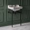 Milano Richmond - 560mm Traditional Basin and Black Washstand - (2 Tap-Holes)