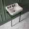 Milano Richmond - 560mm Traditional Basin and Black Washstand - (3 Tap-Holes)