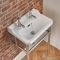 Milano Richmond - White Traditional Square Basin and Chrome Washstand - 500mm x 350mm (2 Tap-Holes)