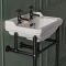 Milano Richmond - 500mm Traditional Basin and Black Washstand - (2 Tap-Holes)
