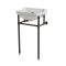Milano Richmond - 500mm Traditional Basin and Black Washstand - (2 Tap-Holes)