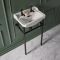 Milano Richmond - 500mm Traditional Basin and Black Washstand - (2 Tap-Holes)