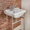 Milano Richmond - White Traditional Square Basin and Chrome Washstand - 500mm x 350mm (1 Tap-Hole)