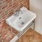 Milano Richmond - White Traditional Square Basin and Chrome Washstand - 500mm x 350mm (1 Tap-Hole)