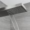 Milano Océanie - Modern Concealed Thermostatic Shower Tower Panel with Waterfall Shower Head, Hand Shower and Body Jets - Gun Metal Grey