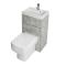 Milano Lurus - Concrete Grey Modern Farington Toilet and Basin and Combination Unit - 500mm x 890mm - Chrome Flush